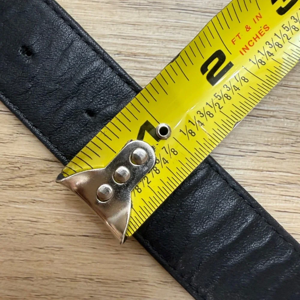 Leatherock San Diego Vintage 90s Black Leather Hipster Grunge Stud Belt